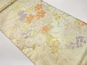 花々に流水模様織出し袋帯